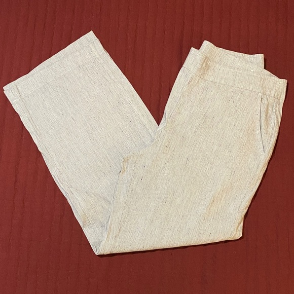 NWT Chico’s Linen Blend Wide-Leg Black/Gray Stripe Pants Size 12R (Chico’s 2R) - Picture 2 of 13